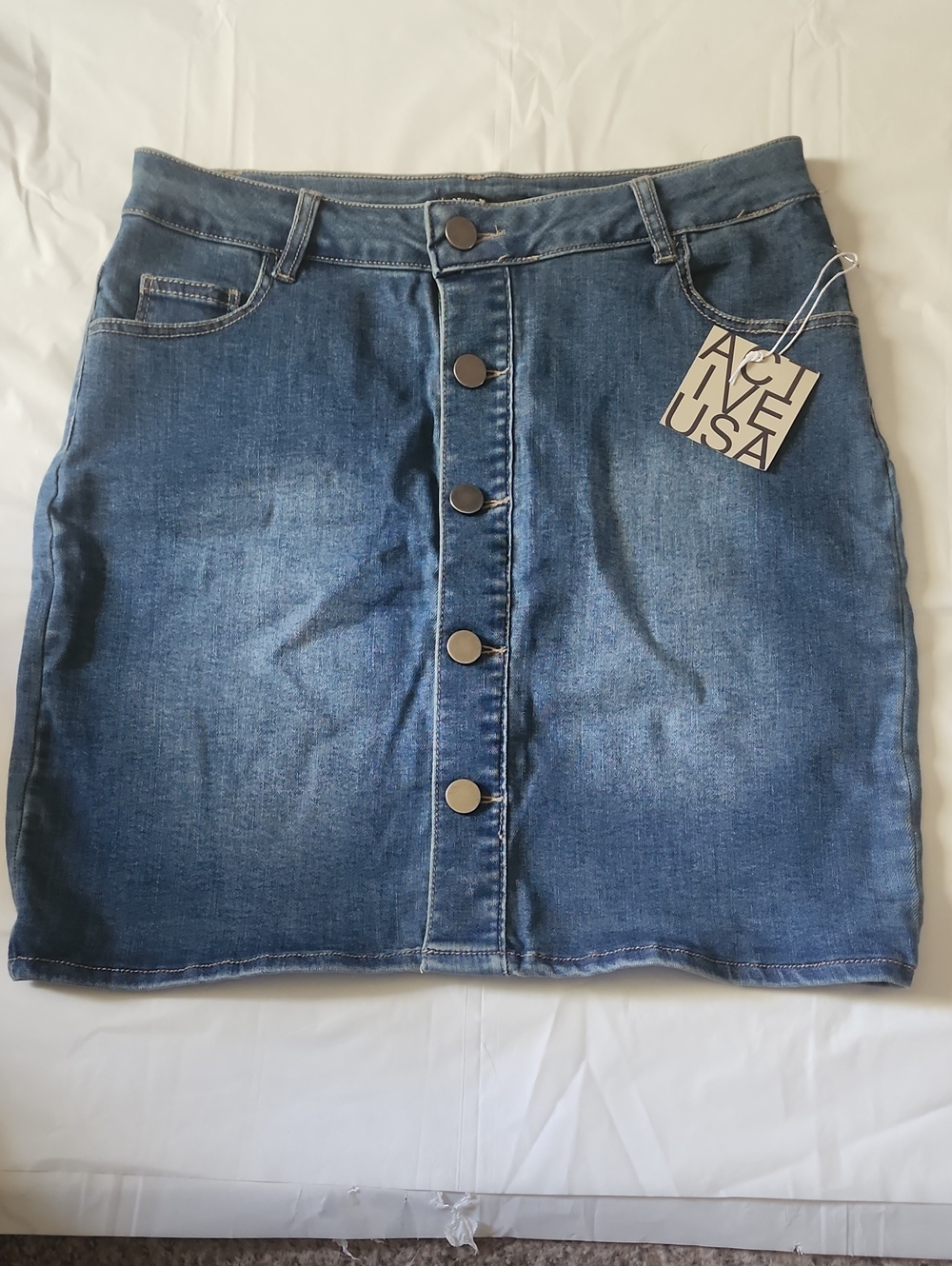 Active USA Blue Denim Skirt with Branded Tag
